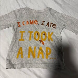 Carter's Gray Long-Sleeve Shirt with Orange & Yellow Lettering for fall